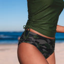  Bristol Camouflage Print Halter Neck Backless Two-piece Swimsuit