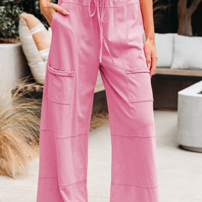 Brittany Mineral Wash Exposed Seam Drawstring Cargo Pants