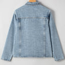  Brooklyn Scallop Trim Button Up Denim Jacket