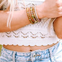  Brown Bohemian Crystal Pendant Tassel Bracelet