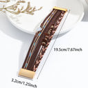 Brown Glittering Heart Accent Multi-layer Vintage Bracelet