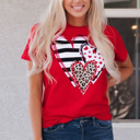 Red-2 XL Brynleigh Shaped Print T Shirt