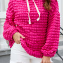 Pink Large Brynn Bubble Textured Waffle Hoodie