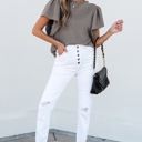  Brynn Textured Flutter Sleeve Top