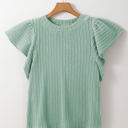 Moonlight Jade Small Brynn Textured Flutter Sleeve Top