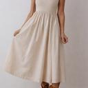  Della Pleated Sleeveless Long Dress