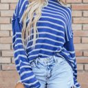 Blue Medium Cadence Stripe Casual Sweater