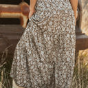  Cadence Western Floral Print Ruffled Hem Maxi Skirt