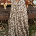  Cadence Western Floral Print Ruffled Hem Maxi Skirt
