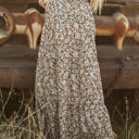  Cadence Western Floral Print Ruffled Hem Maxi Skirt