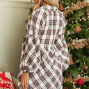  Callie Plaid Bubble Sleeve Shirt Dress