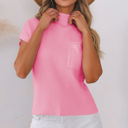 Pink Large Calliope Knit Short Sleeve Sweater
