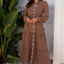 Chestnut Medium Cameron Long Sleeve Maxi Dress