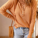  Camila Waffle Knit Henley Top