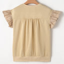  Camilla Two Tone Bow Ruffle Sleeve Top