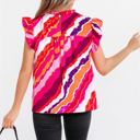  Campbell Abstract Ruffled Blouse