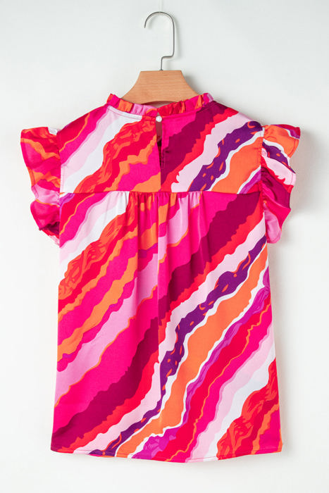 Campbell Abstract Ruffled Blouse