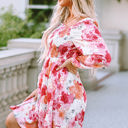  Camryn Floral Smocked Puff Sleeve Mini Dress