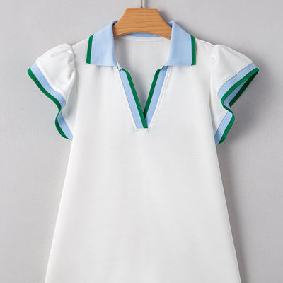 Candace Ruffled Sleeve Collared Blouse