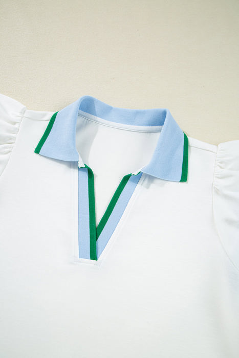 Candace Ruffled Sleeve Collared Blouse