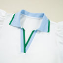  Candace Ruffled Sleeve Collared Blouse