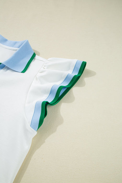 Candace Ruffled Sleeve Collared Blouse