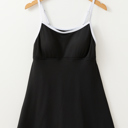 Black Large Capri Ribbed Lined Swim Dress