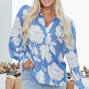 Sky Blue XL Carmen Detail Puff Sleeve Shirt