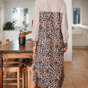  Caroline Contrast Patchwork Long Shirt Dress