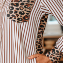  Caroline Contrast Patchwork Long Shirt Dress