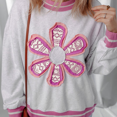 Caroline Flower Crew Neck Sweatshirt