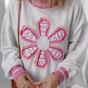  Caroline Flower Crew Neck Sweatshirt