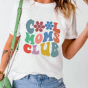 White Large Carter COOL MOMS CLUB Flower Print Crew Neck T Shirt