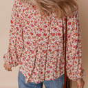  Carter Notched Puff Sleeve Blouse