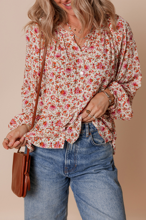 Carter Notched Puff Sleeve Blouse