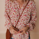  Carter Notched Puff Sleeve Blouse