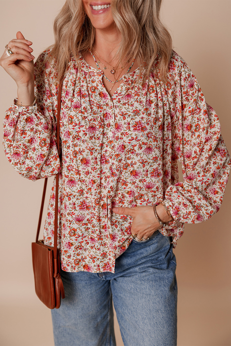 Carter Notched Puff Sleeve Blouse