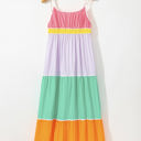  Cassandra Colorblock Self-tie High Waist Maxi Dress