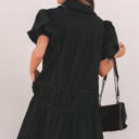  Cassidy Button Down Puff Sleeve Ruffle Hem Dress