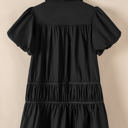  Cassidy Button Down Puff Sleeve Ruffle Hem Dress