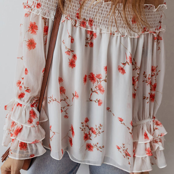 Catalina Off Shoulder Ruffled Sleeve Blouse