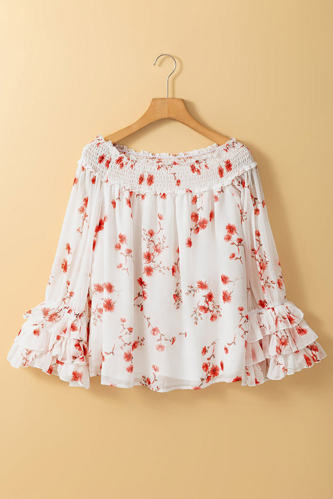 Catalina Off Shoulder Ruffled Sleeve Blouse