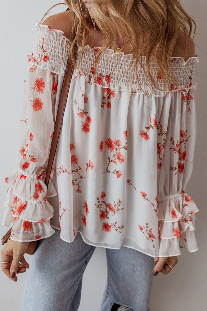 Catalina Off Shoulder Ruffled Sleeve Blouse