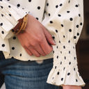  Catalina Polka Dot Lantern Sleeve Blouse