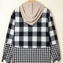  Cecelia Patchwork Drawstring Hooded Shacket