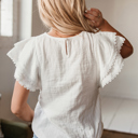  Cecelia Ruffled Flutter Sleeve Blouse
