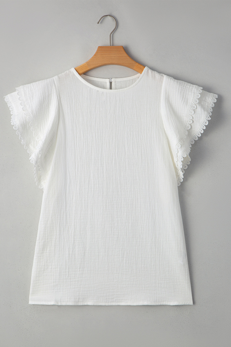 Cecelia Ruffled Flutter Sleeve Blouse