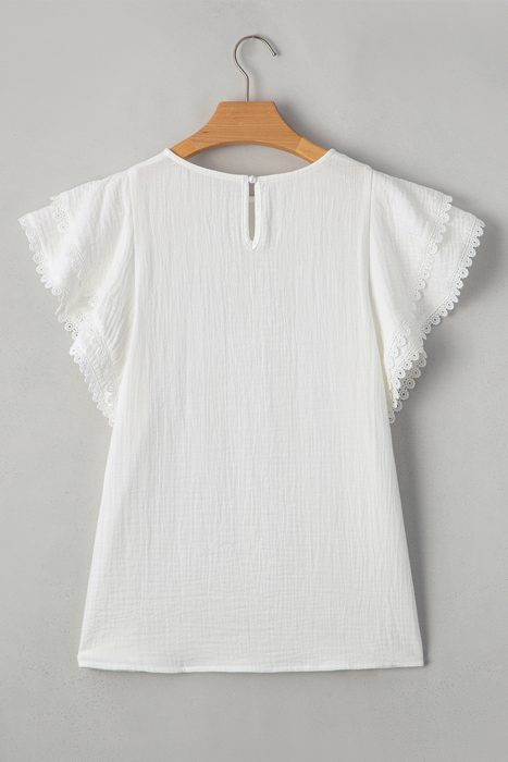 Cecelia Ruffled Flutter Sleeve Blouse