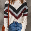  Cecilia Chevron Striped Sweater