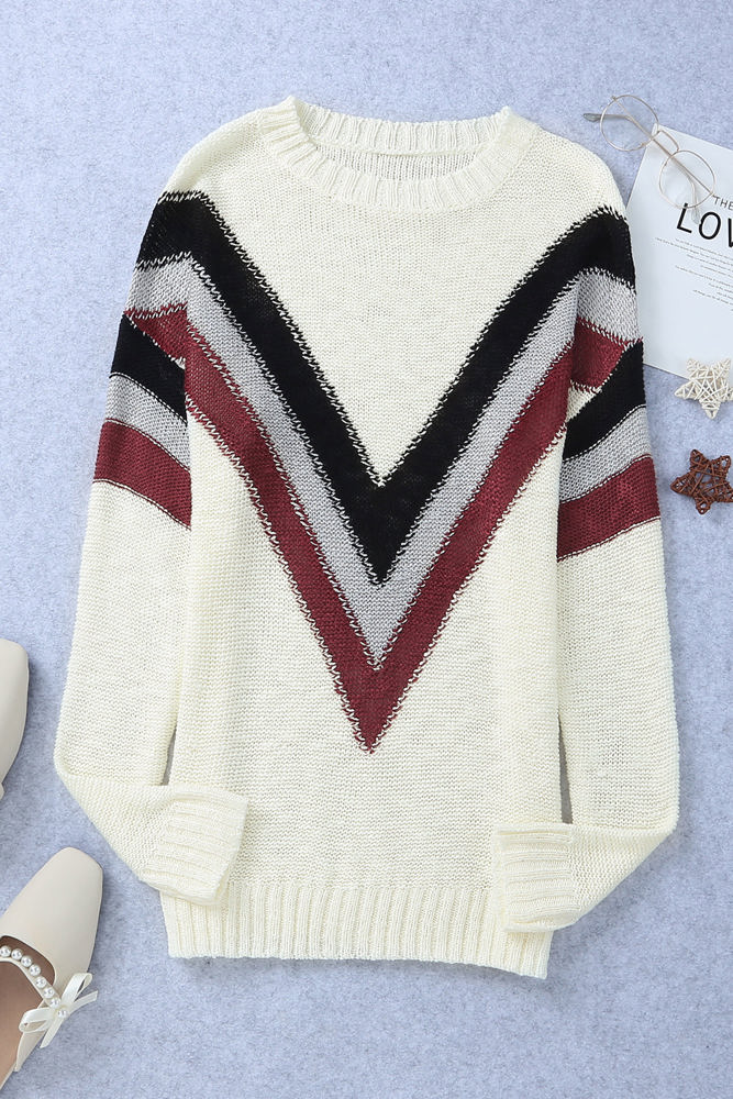 Cecilia Chevron Striped Sweater